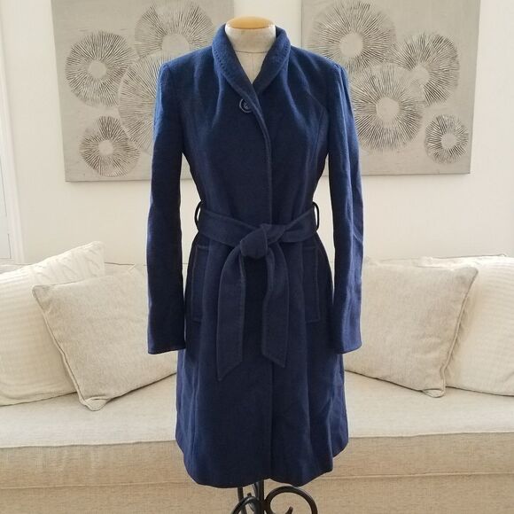 ELLEN TRACY Belted Wool Blend Stand Collar Coat - Picture 3 of 8